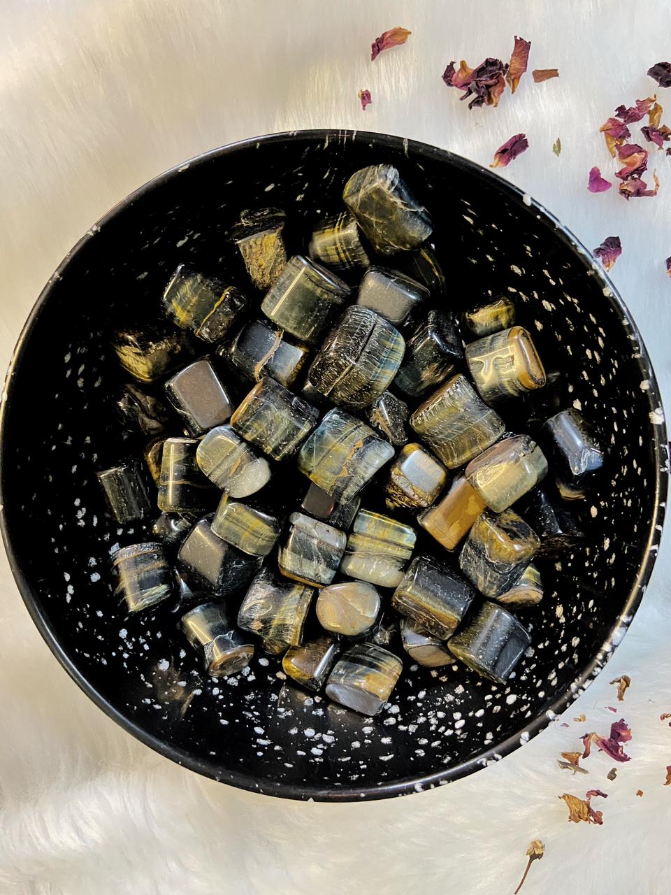 Blue Tigers Eye Tumble | Reduce Stress & Ease Anxiety Crystal Stones