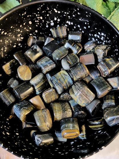 Blue Tigers Eye Tumble | Reduce Stress & Ease Anxiety Crystal Stones