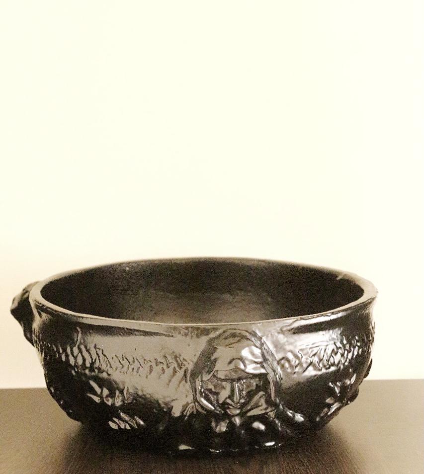 Black Triple Goddess Scrying Metal Bowl Altarware | Altar