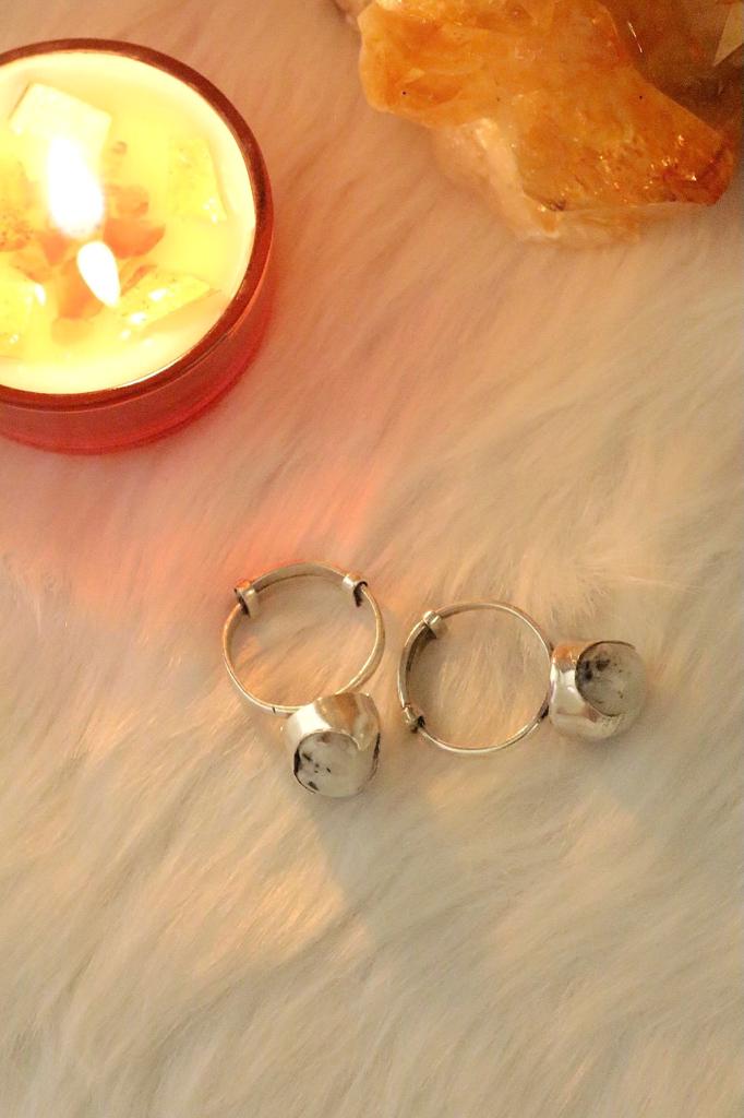 Moonstone Tumble Silver Ring Crystal Jewellery