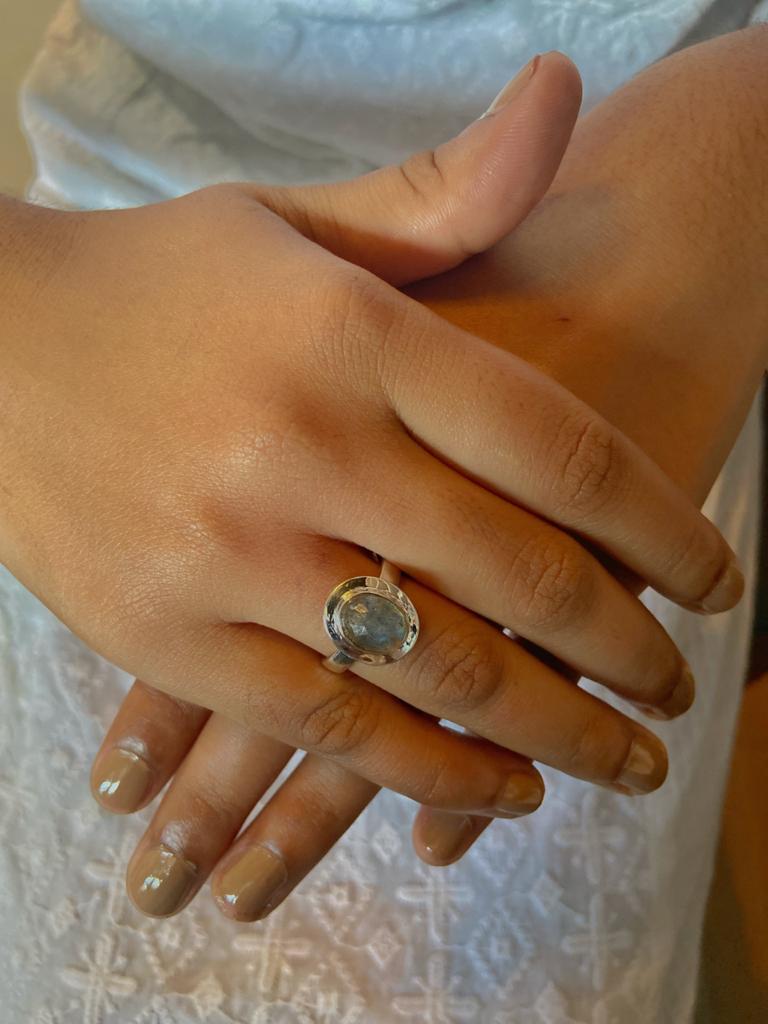 Labradorite Silver Ring Crystal Jewellery
