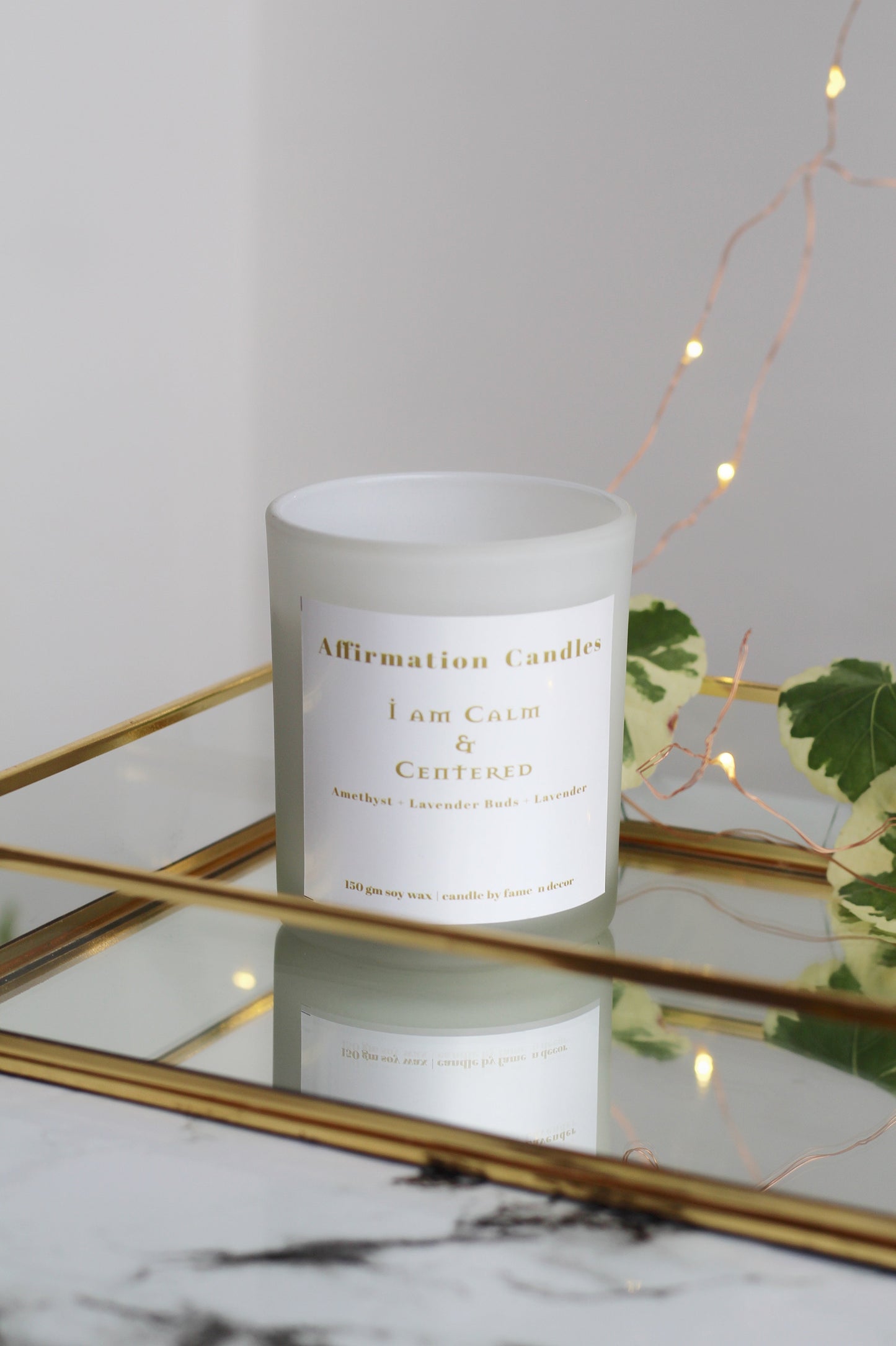 I am Calm & Centered Crystal infused Scented Soy Wax Candle