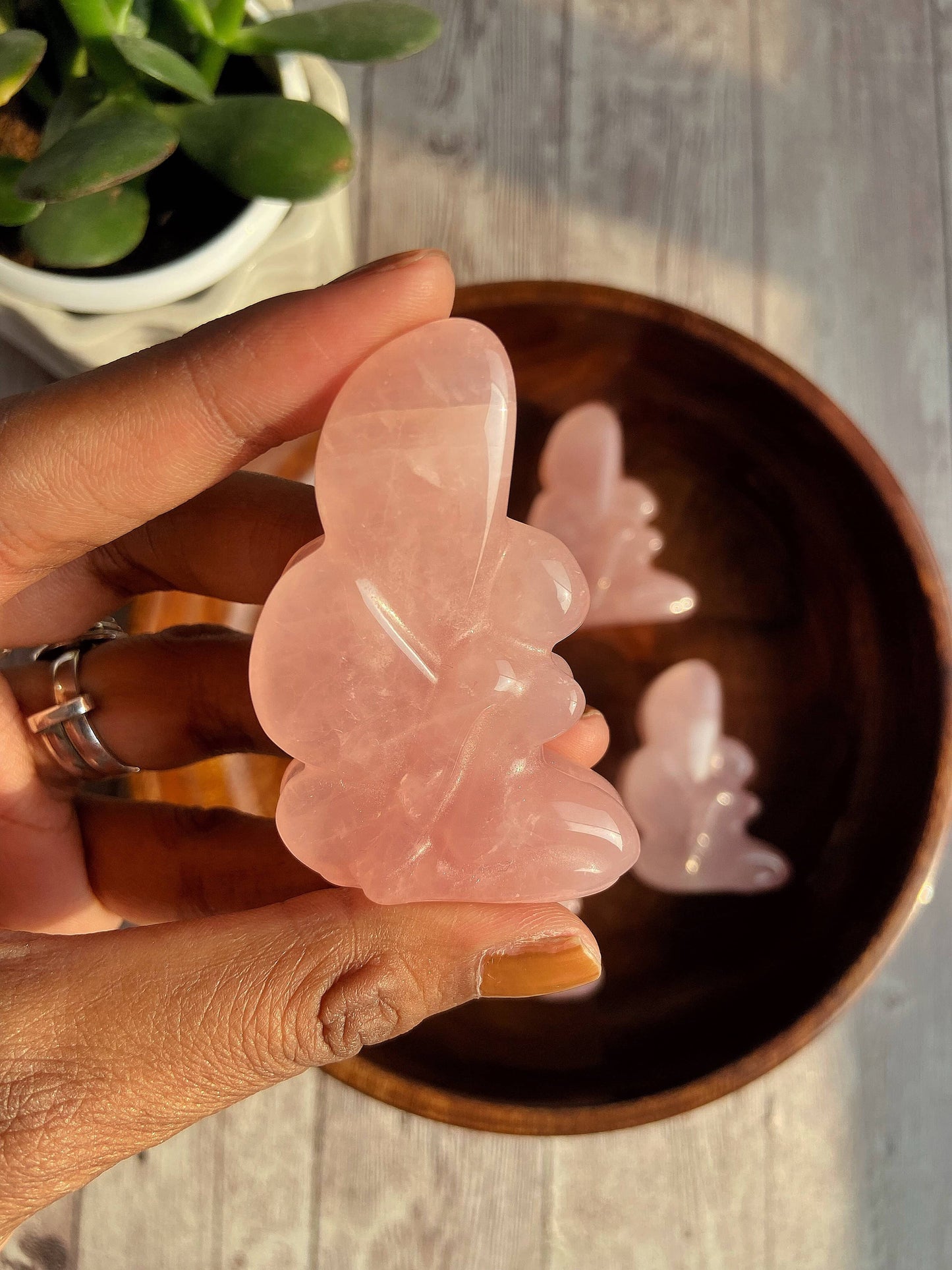 Rose Quartz Fairy Carving Crystal & Stones
