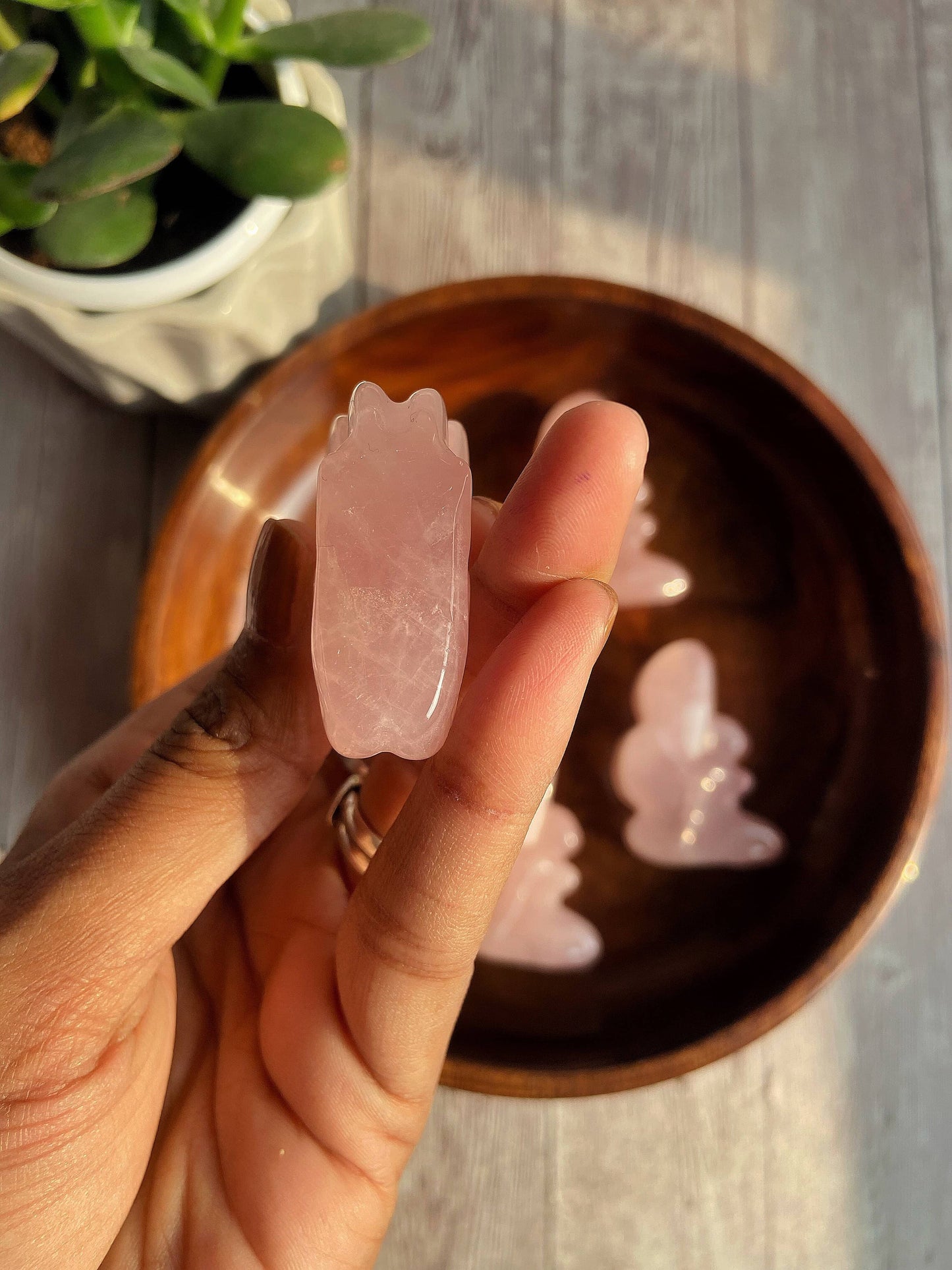 Rose Quartz Fairy Carving Crystal & Stones