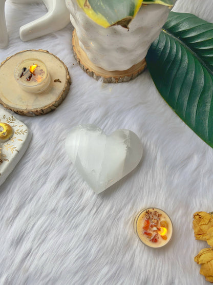 Big Selenite Heart | Stone For Spiritual Work & Cleansing Crystal