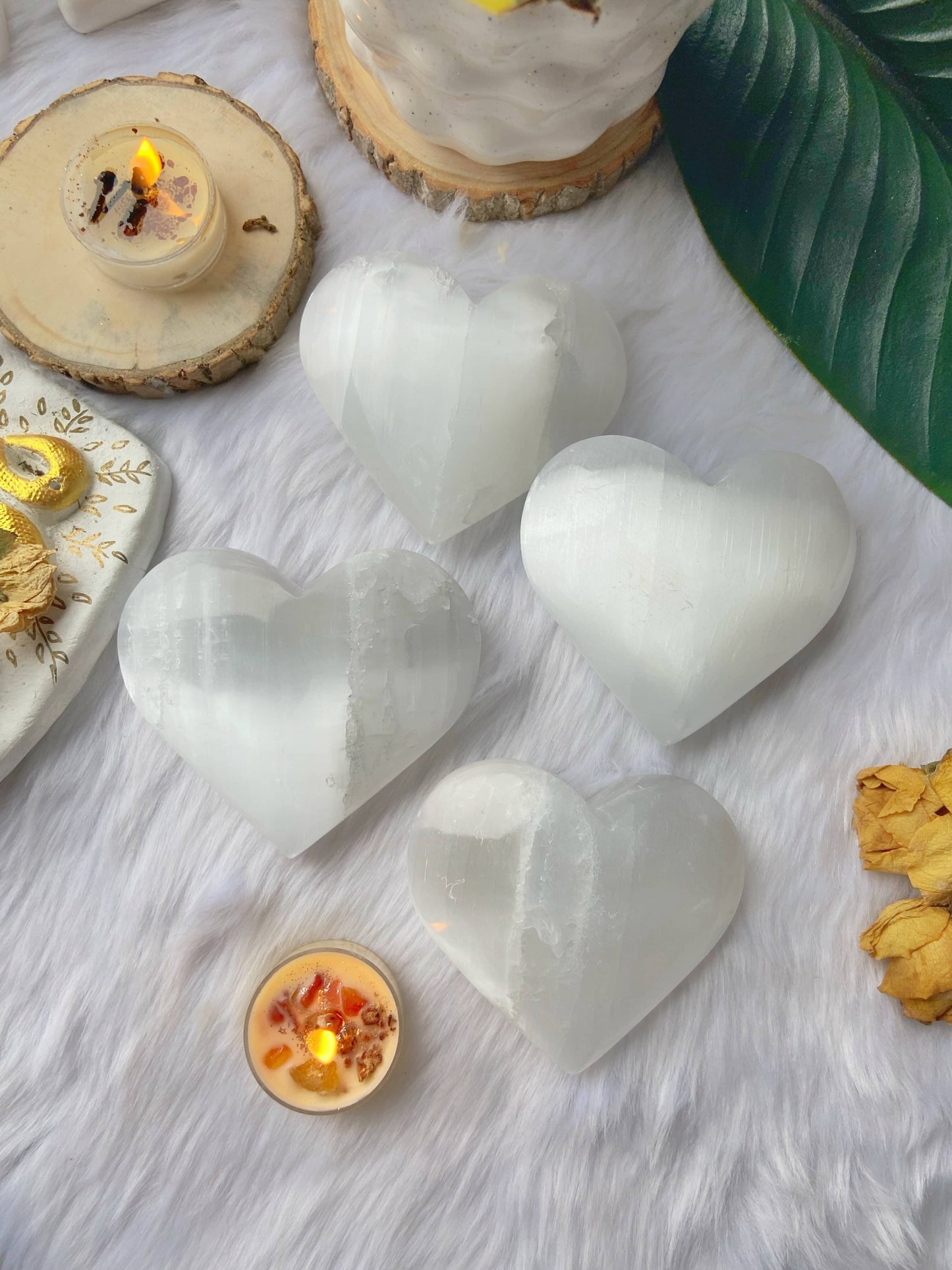 Big Selenite Heart | Stone For Spiritual Work & Cleansing Crystal