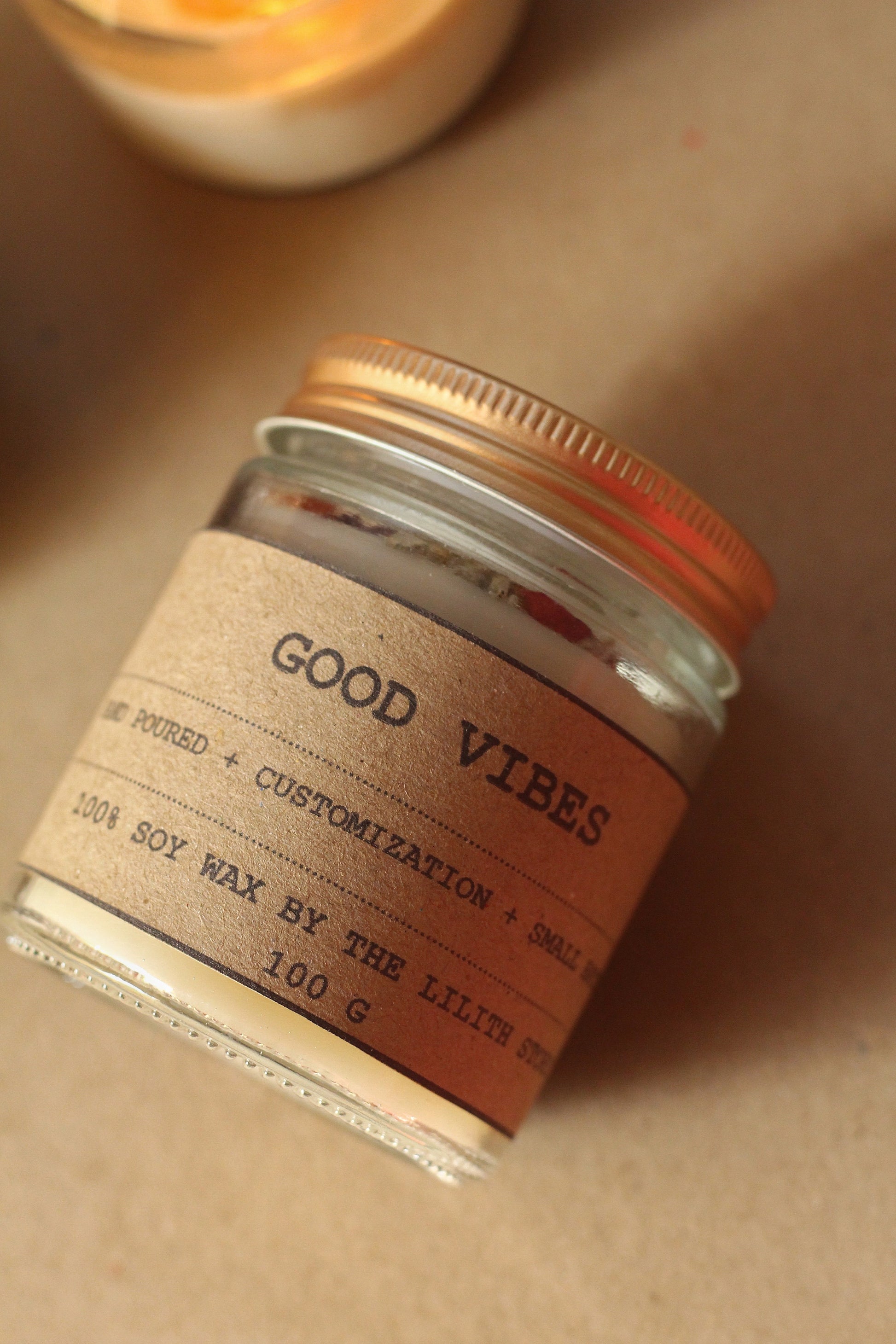 Good Vibes Scented Candles -Infused With Herbs -100 Gm Wax Candle